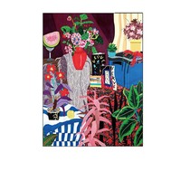 Impression numérique abstraite de nature morte colorée, impression botanique moderne sur toile, art mural pour le salon, décoration de la maison