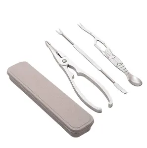 Garnalen Dunschiller Draagbare Zeevruchten Tool Rvs Krab Schil Garnalen Tool Kreeft Tang Clip Pick Set Keuken Accessoires