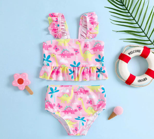 Vente flash : maillots de bain pour filles, mignons, grande taille, personnalisables, imprimés floraux, en spandex/polyester, couleur personnalisée - Product Image 2