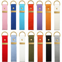 Einfarbiges Handgelenk-Schlüsselband mit Goldmetallbeschlägen, Blanko-Stoff-Schlüsselband mit Individuellem Logo für Werbegeschenke