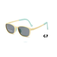 Lunettes de soleil carrées polarisées TR à monture intégrale pour enfants, protection UV %, accessoires de plage et d'extérieur tendance