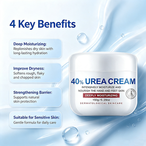 Crème à l'urée 40% en gros <span class=keywords><strong>pour</strong></span> réparer <span class=keywords><strong>les</strong></span> pieds et <span class=keywords><strong>les</strong></span> mains secs et rugueux, crème hydratante profonde <span class=keywords><strong>pour</strong></span> renforcer la barrière cutanée, crème nourrissante à l'urée - Product Image 4