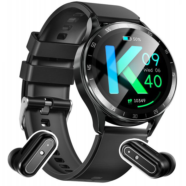 X10 Round Full Screen  TWS 2in1 Wireless Earbuds NFC Answer Call Health Pressure Monitor Sport Music IP67 Smartwatch Smart Watch