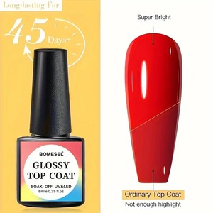 Top Coat Gel Brillant Soak Off UV LED pour Ongles, Sans Résidu, Longue Durée, Finition Brillante, Fournisseur en Gros - Product Image 2