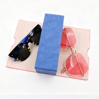 Étui à lunettes rectangulaire classique double couche semi-rigide, style rétro, pliable, en cuir PU, avec fermeture à bouton-pression, personnalisable