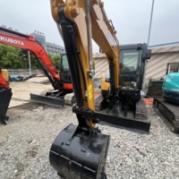 Miniexcavadora SANY SY35U Usada con Pocas Horas de Trabajo, 3.5 Toneladas, con Orugas Hidráulicas de Goma Duraderas para Uso Agrícola