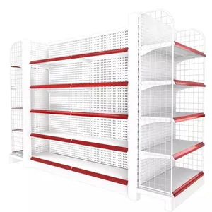 Supermarket Shelves Customizable Wood Metal Convenience Store Fashion Gondola Display Supermarket Shelves