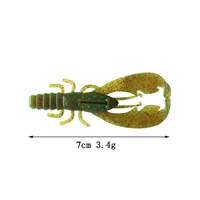 Leurre souple Hessen Homard & Crevette 3.4g/70mm ABS 8 Couleurs Odeur de Poisson pour Pêche au Bar en Mer et en Rivière