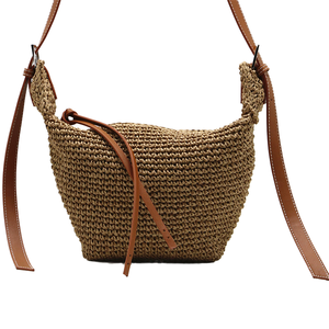 Conjunto de Sombrero de Paja y Bolso Tejido, Conjunto de Playa de Verano Tejido a Mano Natural para Mujer, Protección Solar, Venta al Por Mayor de Moda - Product Image 1