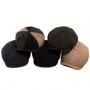 Gorro Newsboy Vintage de Otoño Invierno para Hombre y Mujer, Boina Británica de Color Sólido, Boina Casual a la Moda - Product Image 1