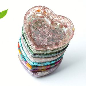 Natural Crystal Chip Resin Heart Bowl - <b>Light</b> Home Decor Ornament - Product Image 3