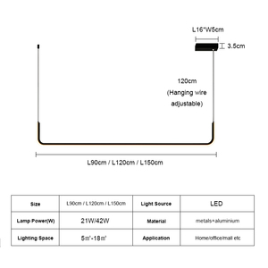 Kitchen Island Lighting Fixture Modern Minimalist <b>Dining</b> Room Drop Acrylic Ceiling Lamps Linear LED Chandelier Pendant <b>Light</b> - Product Image 6