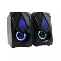Speaker Stereo Berkualitas Tinggi X2 dengan Kabel, Lampu LED Warna-warni Pelangi, Speaker Gaming Berkabel USB untuk PC Laptop