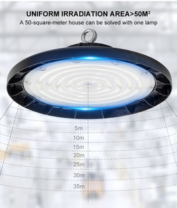 Venta Directa de Fábrica, Lámpara Industrial de Alta Calidad, Luz LED UFO de 100w 150w 200w, Iluminación Comercial de Alta Potencia, Blanca, IP65 - Product Image 6