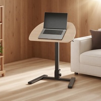 Bureau d'ordinateur ergonomique moderne en fer, réglable en hauteur par vérin à gaz, entièrement pliable, avec plateau pliable 0-90°, multifonction et réglable