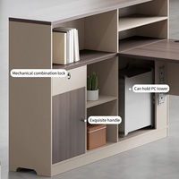 Poste de travail individuel avec armoire de rangement latérale et serrure à combinaison pour bureau moderne à plan ouvert