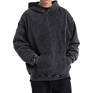 Sudadera con Capucha Extra Grande para Hombre FOXA, Estilo Vintage, Lavado Ácido, Algodón, Unisex, Desgastada - Product Image 2