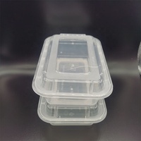 Boîte à lunch jetable en plastique PP micro-ondable, transparente, avec couvercles, fournie par l'usine