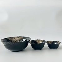 Ensemble de verrerie opale motif or noir de luxe haut de gamme pour le dîner d'hôtel de banquet d'affaires