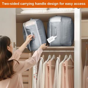 Large Capacity Bedding Storage <b>Bag</b> Self Compression Foldable <b>Space</b> Saver <b>Bag</b> for King Size Comforter Pillows Sheets - Product Image 4