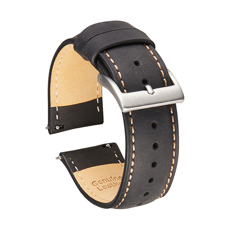 Black + Brown thread + black buckle
