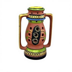 Lanterne décorative artisanale en argile cylindrique, écologique et résistante à la chaleur - Product Image 1