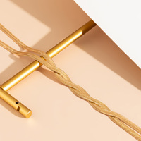 Collier ras du cou torsadé long et minimaliste pour femme, style luxe, design classique, chaîne serpent bicolore