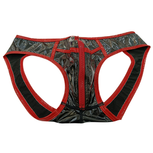 Customized Solid <strong>Men</strong> Underwear PU Leather Boxer Brief Sexy Gay Zipped Underwear <strong>Men</strong> Boxer <strong>Fetish</strong> <strong>Wear</strong> - Product Image 5