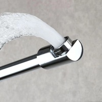 Robinet de cuisine mural moderne en acier inoxydable, pliable, avec bras télescopique pivotant, simple eau froide, anti-éclaboussures, avec cartouche céramique latérale 1