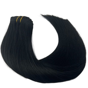 Extensions de cheveux humains à clips, 7 pièces, cheveux vierges brésiliens Remy, lisses, cuticules alignées, vente directe d'usine - Product Image 6