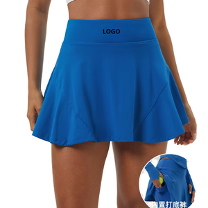 Individuelles LOGO Bestseller A-Linien-Minirock für Damen Hüftliftend mit Eingebauter Shorts Lässiger Sport-Fitness-Taschenrock aus Nylon - Product Image 1