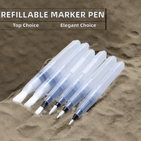 Stylo marqueur vide rechargeable à pointe plate en polyester de 6,0 mm, encre effaçable à sec et à l'eau de 16 mm, pour écrire sur du papier