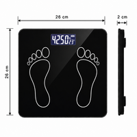 Pèse-personne numérique de salle de bain, plateforme compacte et robuste, pieds antidérapants, miroir en verre, affichage LED, grande capacité