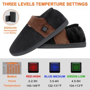 3 niveaux de contrôle de la température pantoufles chauffantes thermiques électriques 5v Usb batterie chaussures chauffantes chaudes - Product Image 3
