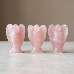 Handmade Rose Quartz Crystal Angel Carving <b>Valentine</b>’s Day Graduation Love Relationship Healing <b>Decor</b> Gift - Product Image 2