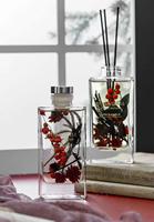 Diffuseur de parfum d'ambiance en verre de 120 ml avec bâtonnets, senteur Noël, longue durée