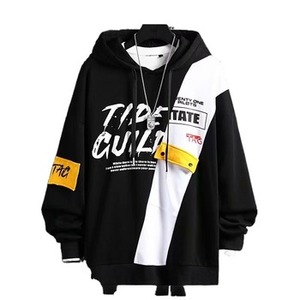 Fitspi Autumn Casual Black Hoodies Tops Men's <strong>Hoodie</strong> Sweatshirt <strong>Techwear</strong> Hip Hop Harajuku Patchwork Japanese - Product Image 6