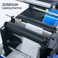 Machine d'Application d'Étiquettes Semi-Automatique ZONESUN de Bureau Compacte pour Bouteilles Rondes, Pots, Boîtes de Conserve, Vins et Spiritueux