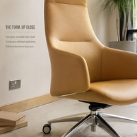 Chaise de bureau en cuir PU durable au design moderne et épuré, avec hauteur réglable, fonction pivotante et inclinable, idéale pour le bureau à domicile et l'atelier