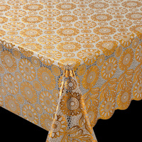 Nappes de table en PVC imperméables personnalisées au toucher doux doré pour les événements de fête, nappes de Noël