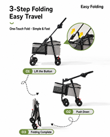 Poussette pliable portable pour animaux de compagnie, légère (3,3 kg), poussette de voyage pour chien, pliage à deux commandes, fenêtre en maille respirante, porte-gobelet, vente en gros