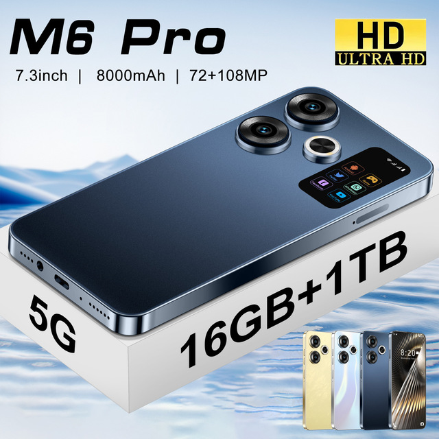 Hot-selling M6 Pro 7.3-inch Original 16GB+1TB Mobile Phone HD Screen Global Version Smartphones