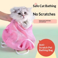 Kit de Douche pour Chat Anti-griffures et Anti-morsures, Sac de Douche pour Chat Multi-usages, Sac de Fixation Sécurisé pour Chat