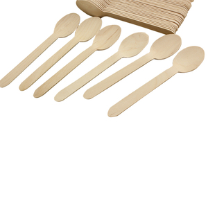 Bộ dao dĩa gỗ dùng một lần thiết kế tùy chỉnh J&M, 6.3 inch, 5.51 inch, đồ dùng bàn ăn tự nhiên, đóng gói giấy kraft, dùng mang đi - Product Image 5