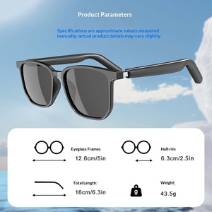 Lunettes connectées GT03 Imitation HW 5.4 avec verres polarisés anti-UV, écoute musicale, appels et lentilles interchangeables - Product Image 3