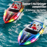 Kapal Cepat Remote Control HJ821 Motor Bertenaga Tinggi Lampu LED Perahu Balap Air Mainan Anak Laki-laki Kecepatan Tinggi RC Boat Dijual