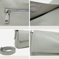Sac à bandoulière en cuir véritable pour femme, sac à rabat sous le bras, minimaliste, décontracté, mode quotidienne, fournisseur d'usine OEM personnalisé