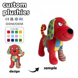 Peluches personnalisées avec logo, jouets en peluche, chat rose vif avec <span class=keywords><strong>gilet</strong></span>, fourrure moelleuse, dents de loup ludiques, poupée animale en peluche, doublure en <span class=keywords><strong>maille</strong></span>, unisexe, pour anniversaire - Product Image 3
