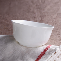 Bol à riz en céramique de porcelaine fine sans plomb, style chinois, avec cloche dorée, blanc pur émaillé, 4,5-6 pouces, vaisselle de restauration pour hôtel