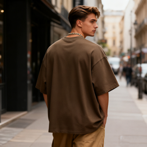 TKAN443 Camisetas Blancas Lisas al por Mayor para Hombre, Estilo Urbano, Talla Grande Estadounidense, Holgadas, con Hombros Caídos, de Tela Gruesa - Product Image 2